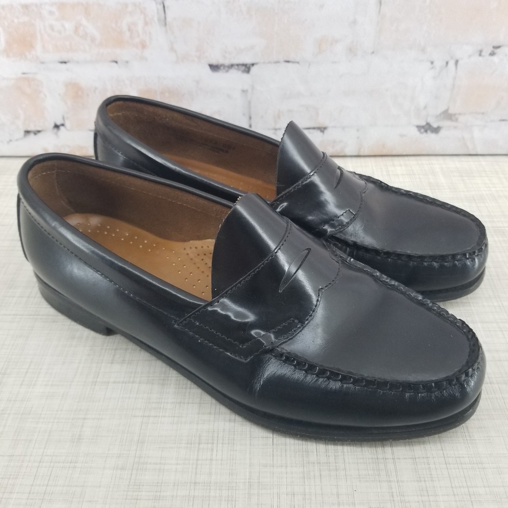 G.H. Bass Weejuns Wilton Men 9.5 EE Black Soft Leather Penny Loafers 1892